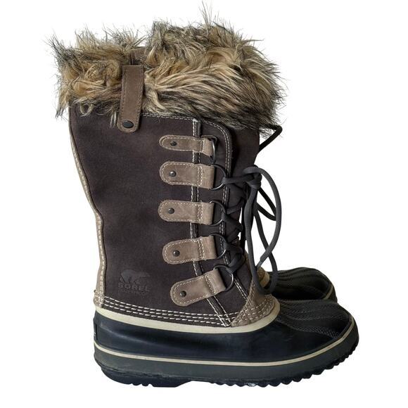 Sorel Joan of Artic Taupe Shearling high top bootss size 7 - Picture 1 of 8